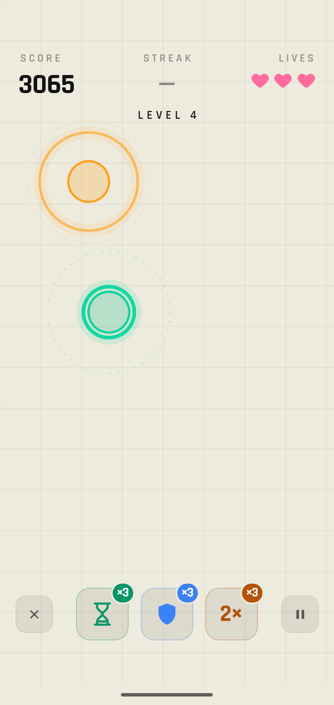 PULSE gameplay — tap the contracting ring on the beat